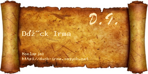 Dück Irma névjegykártya